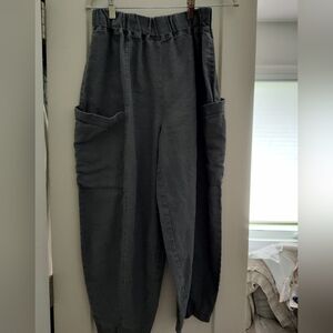 Cedar & Vine Linen Pants, Gray, Size L, Excellent Condition